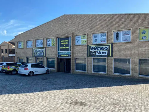 Wide exterior view of Motors & More Gqeberha building